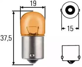 Автолампа Behr Hella RY10W BAU15s 10 W желтая 8GA002071051