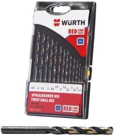 Набор сверл Würth спиральных по металлу Red Line 0624701 1.5-6.5 мм 13 шт.