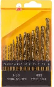 Набор сверл MasterTool спиральных по металлу 11-0413 2-8 мм 13 шт.