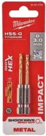 Набір свердл Milwaukee спіральних по металу Shockwave Red HEX 48894763 3 мм 2 шт.