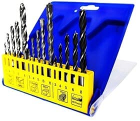 Набор сверл S&R спиральных по металлу, бетону и дереву 216300015 3-8 мм 15 шт.