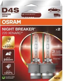 Автолампа Osram Xenarc Night Breaker Laser (Next Gen) D4S P32d-5 35 W прозрачная 66440XN2-2HB