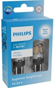 Автолампа Philips Ultinon Pro7000 W21W бесцокольная 2,6 W 11065CU70X2