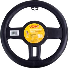 Чехол на руль Voin VLOD-L2160 кожа с перфорацией с 1 швом и ромбическим узором цвет черный