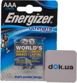 Батарейка Energizer Ultimate Lithium 257-1009_2 AAA (мизинчиковая) 1,5 V 2 шт