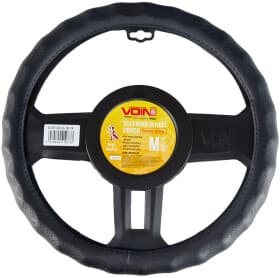 Чохол на кермо Voin VLOD-24LC6 штучна шкіра з перфорацією з 1 швом колір чорний