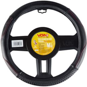 Чехол на руль Voin VLOD-24LC10 искусственная кожа цвет черный с красной нитью
