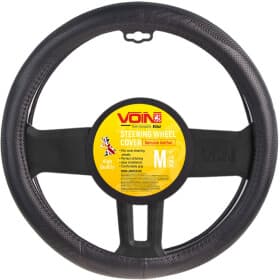 Чохол на кермо Voin VLOD-L941 шкіра з перфорацією колір чорний