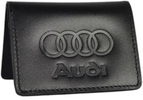 Обложка для прав и техпаспорта Poputchik 5164-040 с логотипом Audi цвет черный