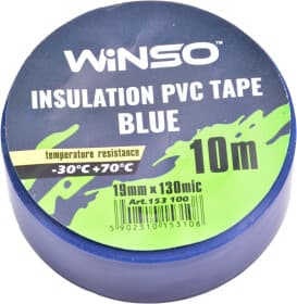 Ізоляційна стрічка Winso 153100 синя ПВХ 19 мм х 10 м