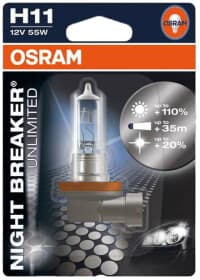 Автолампа Osram Night Breaker Unlimited H11 PGJ19-2 55 W прозоро-блакитна 64211NBU-01B