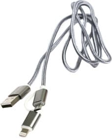 Кабель 2 в 1 PowerPlant KD00AS1289 USB - Apple Lighting - Micro USB 1 м