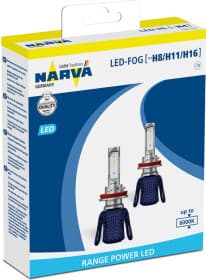 Автолампа Narva Range Power LED H8 / H11 / H16 PGJ19-1/2/3 16 W светло-голубая 18013