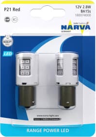 Автолампа Narva Range Power LED P21W BA15s 2,7 W красная 180072b