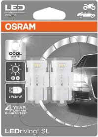 Автолампа Osram LEDriving SL W21W W3x16d 1 W 7706CW-02B