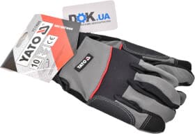 Перчатки рабочие Yato синтетические с кожаными вставками черные