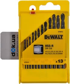 Набор сверл DeWALT спиральных по металлу DT5912 1.5-6.5 мм 13 шт.