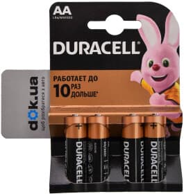 Батарейка Duracell 6409641 AA (пальчикова) 1,5 V 4 шт