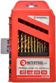 Набор сверл Intertool спиральных по металлу SD-0025 1-13 мм 25 шт.