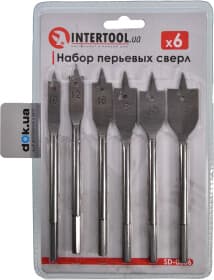 Набор сверл Intertool перьевых по дереву SD-0206 10-25 мм 6 шт.