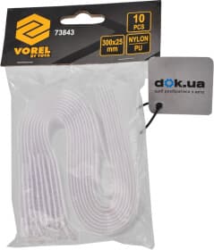 Стяжка-липучка Vorel 73843 300 мм 25 мм 10 шт