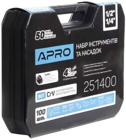 Набор инструментов Apro 251400 1/2", 1/4" 100 ед.
