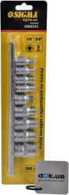 Набор торцевых головок и комплектующих Sigma 6086541 1/4", 3/8" (9 пр.)