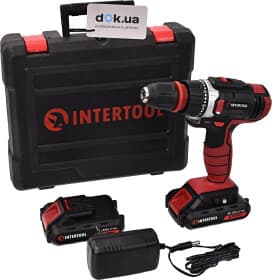 Шуруповерт Intertool аккумуляторный WT-0317 (2 аккумулятора + ЗУ + насадки + чехол)
