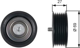 Обводной ролик поликлинового ремня