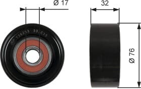Обвідний ролик поліклинового ременя