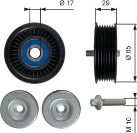 Обводной ролик поликлинового ремня Обводной ролик поликлинового ремня