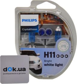 Автолампа Philips CrystalVision H11 PGJ19-2 55 W світло-блакитна 12362CVS2