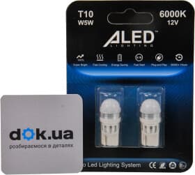 Автолампа ALed W5W W2,1x9,5d 1 W белая 32515