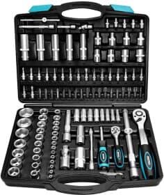 Набор бит и торцевых головок с держателем и трещоткой Berg 52-115 18 шт.