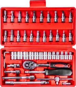 Набор торцевых головок и комплектующих Amio 03136 1/4" (46 пр.)