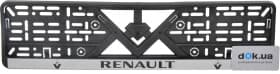 Рамка номерного знака Штурмовик 18425 цвет чёрный с серебристым на Renault