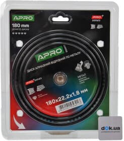 Круг отрезной Apro Pro+ 830077 180 мм