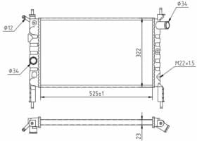 Радиатор охлаждения двигателя Hart 600095