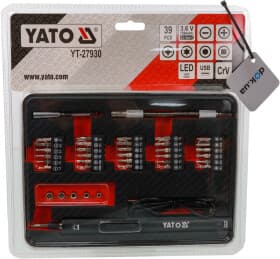 Електровикрутка Yato YT-27930 (ЗП + бити + чохол)