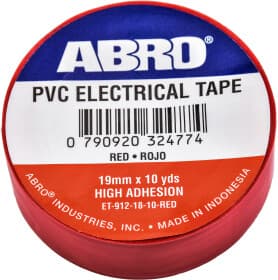 Ізоляційна стрічка ABRO et9121810red червона ПВХ 19 мм x 9.1 м