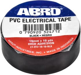 Ізоляційна стрічка ABRO ET912BLK чорна ПВХ 19 мм x 9.1 м