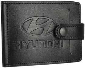 Затискач для купюр Poputchik 4021-048 з логотипом Hyundai колір чорний