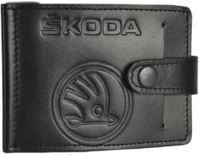 Зажим для купюр Poputchik 4021-030 с логотипом Skoda цвет черный