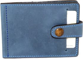 Зажим для купюр Poputchik 4021-053P без логотипа авто цвет синий