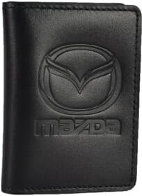 Обкладинка для прав і техпаспорта Poputchik 5164-038 з логотипом Mazda колір чорний Обкладинка для прав і техпаспорта Poputchik 5164-038 з логотипом Mazda колір чорний