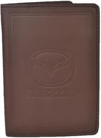 Портмоне-органайзер Poputchik 5062-038P з логотипом Mazda колір коричневий Портмоне-органайзер Poputchik 5062-038P з логотипом Mazda колір коричневий