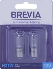 Автолампа Brevia H21W BAY9s 21 W прозрачная 12329B2