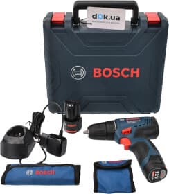 Шурупокрут Bosch акумуляторний GSR 120-Li Professional (2 акумулятори + ЗП + насадки + чохол)