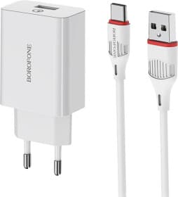 Сетевое зарядное устройство Borofone BA21A Long BA21ACW 18 Вт