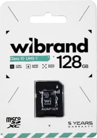Карта памяти Wibrand microSDXC 128 ГБ с SD-адаптером WICDHU1128GB-A